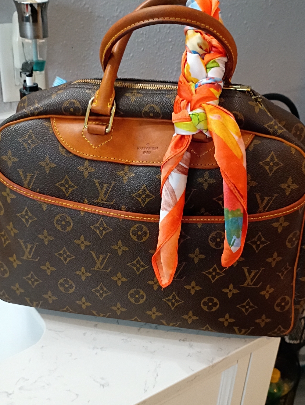 Louis Vuitton Brown Monogram Canvas Handbag